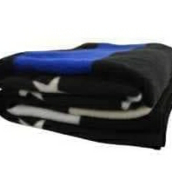 Thin blue line 50x60 polar fleece blanket throw - Picture 3 of 3